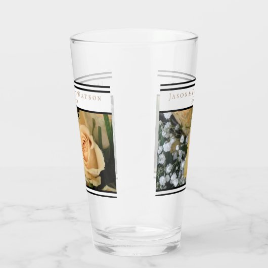 Gastgeschenk Hochzeit Glass Gelb Rosen Schwarze Ak Glas (Rechts)