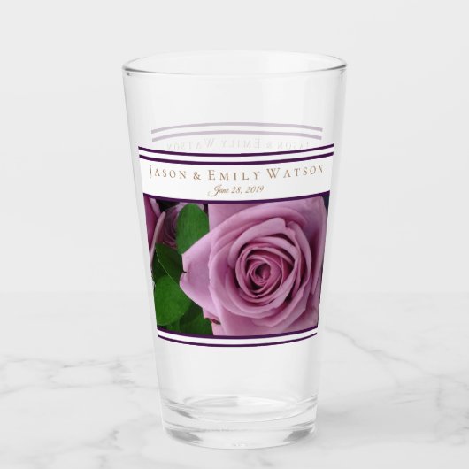 Gastgeschenk Hochzeit Glass Lavender Rose Glas (Vorderseite)