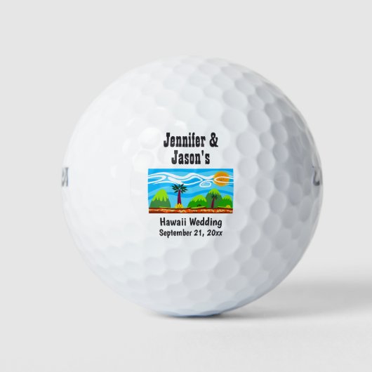 Gastgeschenk Hochzeit Hawaii Beach Tropical Destin Golfball (Vorderseite)