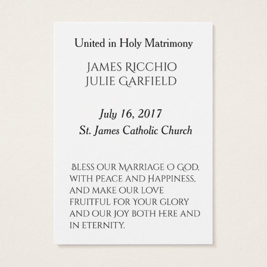 Gastgeschenk Hochzeit Heilige Kartenbrücke Groom M (Rückseite)