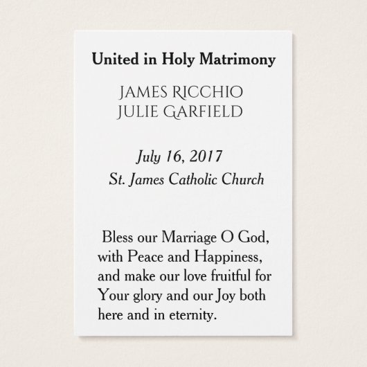 Gastgeschenk Hochzeit Heilige Kartenbrücke Groom M (Rückseite)