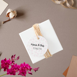 Gastgeschenk Hochzeit hellrosa Blume Geschenkanhänger