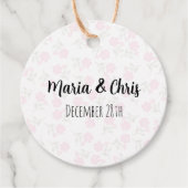 Gastgeschenk Hochzeit hellrosa Blume Geschenkanhänger (Vorderseite)