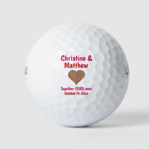 Gastgeschenk Hochzeit Herz Blume Liebe für immer Golfball