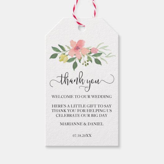 Gastgeschenk Hochzeit | Herzlich willkommen und vi Geschenkanhänger (Vorderseite)