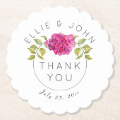 Gastgeschenk Hochzeit Hot Pink Hydrangea Untersetzer (Vorderseite)