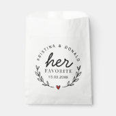Gastgeschenk Hochzeit ihr Favorit Geschenktütchen (Vorderseite)
