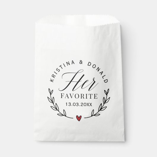 Gastgeschenk Hochzeit Ihre Lieblings-Lieblings-Tas Geschenktütchen (Vorderseite)