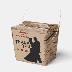 Gastgeschenk Hochzeit im Holzstil Geschenkschachtel