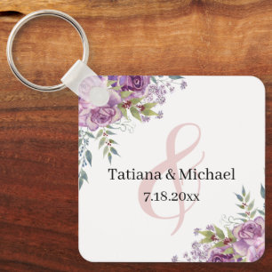 Gastgeschenk Hochzeit in Aquarellfarbe Rosa Schlüsselanhänger