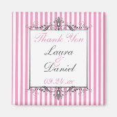 Gastgeschenk Hochzeit in Rosa und Weiß Magnet (Vorne)