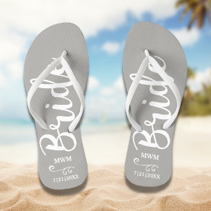 Gastgeschenk Hochzeit Individuelle Name Monogramm  Badesandalen