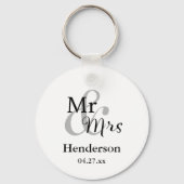 Gastgeschenk Hochzeit Keyrings mit Name & Datum Schlüsselanhänger (Vorderseite)