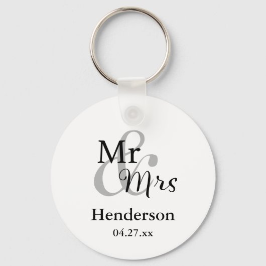 Gastgeschenk Hochzeit Keyrings mit Name & Datum Schlüsselanhänger (Vorderseite)