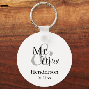 Gastgeschenk Hochzeit Keyrings mit Name & Datum Schlüsselanhänger