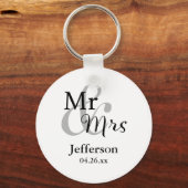 Gastgeschenk Hochzeit Keyrings mit Name & Datum Schlüsselanhänger (Vorderseite)