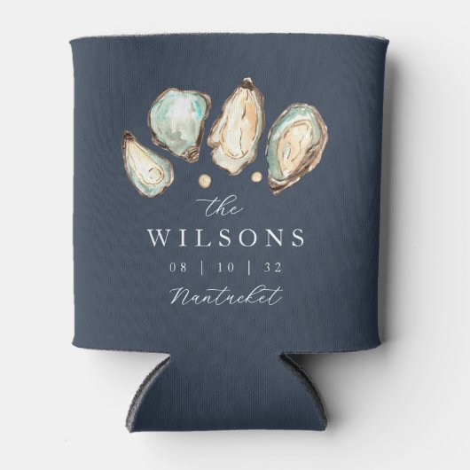 Gastgeschenk Hochzeit Küstengewässer Oyster Dosenkühler (Vorderseite)