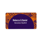 Gastgeschenk Hochzeit-Labels für Retro-Wirbel Adressaufkleber (Vorne)