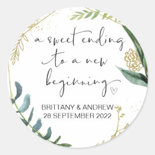 Gastgeschenk Hochzeit Leckerei Bag Jam Jar Sweet B Runder Aufkleber