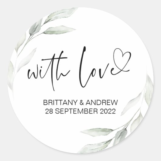 Gastgeschenk Hochzeit Leckerei Beutel Jam mit Lieb Runder Aufkleber (Vorderseite)