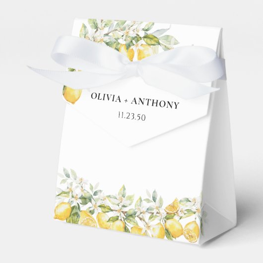 Gastgeschenk Hochzeit Lemon Green Citrus Floral Geschenkschachtel (Vorderseite)