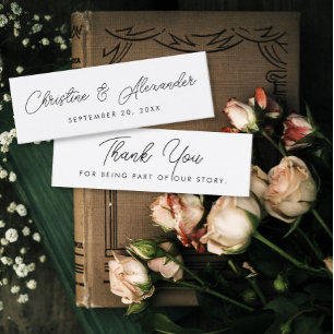 Gastgeschenk Hochzeit Lesezeichen schlicht und mod Mini Visitenkarte