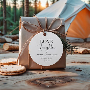 Gastgeschenk Hochzeit Liebe Lachen und Snack für N Geschenkanhänger