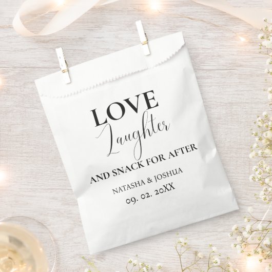 Gastgeschenk Hochzeit Liebe Lachen und Snack für N Geschenktütchen (Ausgeschnitten)