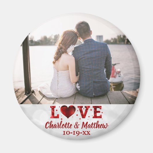 Gastgeschenk Hochzeit Liebe Moderne Typografie Vie Magnet (Vorne)
