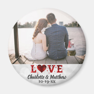 Gastgeschenk Hochzeit Liebe Moderne Typografie Vie Magnet