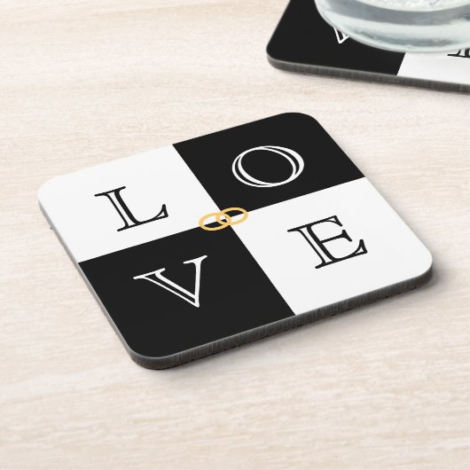 Gastgeschenk Hochzeit Liebe Untersetzer Set (Linke Seite)