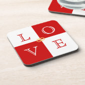 Gastgeschenk Hochzeit Liebe Untersetzer Set (Linke Seite)