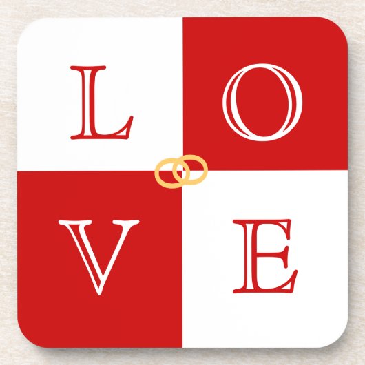Gastgeschenk Hochzeit Liebe Untersetzer Set (Vorderseite)