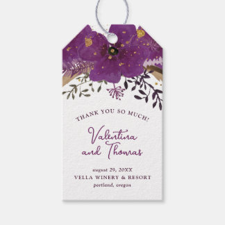 Gastgeschenk Hochzeit lila Aquarellfarben Geschenkanhänger