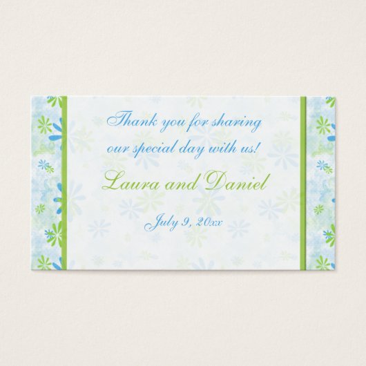 Gastgeschenk Hochzeit "Lime Green" und "Blue Flora (Vorderseite)