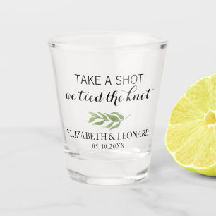 Gastgeschenk Hochzeit machen einen Schuss, wir ban Schnapsglas