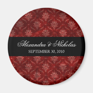 Gastgeschenk Hochzeit-Magnet aus rotem Velvet (run Magnet