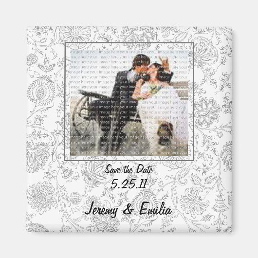 Gastgeschenk Hochzeit-Magnete für graue Blume Magnet (Vorne)