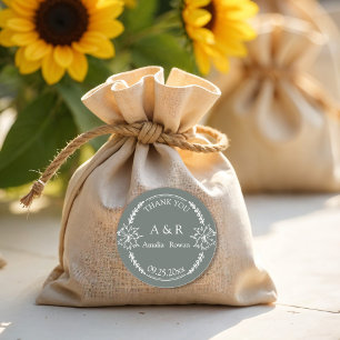 Gastgeschenk Hochzeit Meadow Blume Vielen Dank Runder Aufkleber