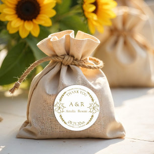 Gastgeschenk Hochzeit Meadow Blume Vielen Dank Runder Aufkleber
