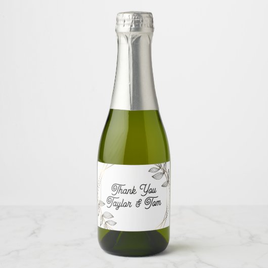 Gastgeschenk Hochzeit-Mini-Flaschen-Etiketten Schaumweinetikett (Vorderseite)