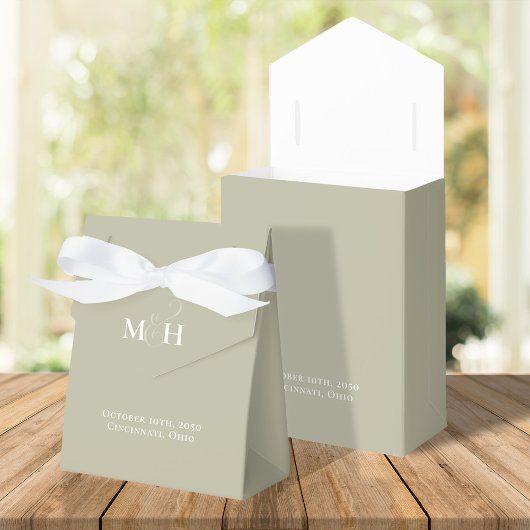 Gastgeschenk Hochzeit Minimalistisch Sage Green Geschenkschachtel