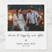 Gastgeschenk Hochzeit Minimalistisches Foto Weinet Weinetikett (Einzelnes Label)