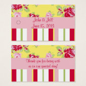 Gastgeschenk Hochzeit mit Chic Rose und Streifen (Vorne & Hinten)