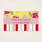 Gastgeschenk Hochzeit mit Chic Rose und Streifen (Rückseite)