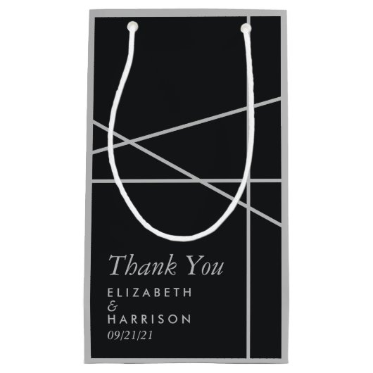 Gastgeschenk Hochzeit mit einfachem geometrischem Kleine Geschenktüte (Vorderseite)