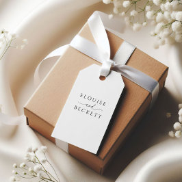 Gastgeschenk Hochzeit mit moderner weißer Typograf Geschenkanhänger