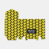 Gastgeschenk Hochzeit mit schwarz-gelben Herzmuste Geschenkschachtel (Ungefaltet)