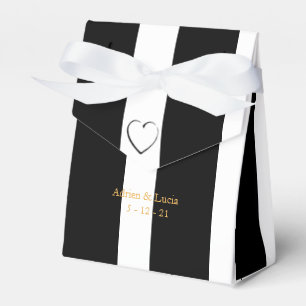 Gastgeschenk Hochzeit mit schwarzem und weißem Str Geschenkschachtel