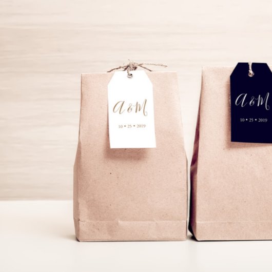 Gastgeschenk Hochzeit mit weißer und goldener Note Geschenkanhänger